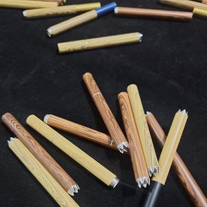 Cigarette Shape 50 Pcs/lot Smoking Pipes Sawtooth Shape Wood Grain Metal Pipe Hitter Bat for Tobacco Herb Tools Smoking Accessories