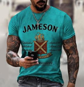 MEN039S T -Shirts Sommerstraße Jameson Irish T -Shirt Mode Kurzarm Tees Männlich 3D gedruckt übergroße Tops Grafikpullover T1616714