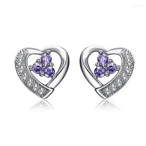 Stud Earrings Summer Sale 925 Sterling Silver Romantic Heart Design For Woman Top Quality Ear Accessories Gift Jewelry