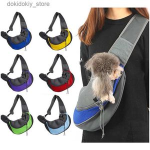 Dog Carrier Breathable Pet Dog Carrier Outdoor Travel Handbag Pouch Mesh Oxford Single Shoulder Bag Sling Comfort Travel Tote Shoulder Bag L49