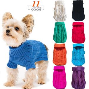Dog Winter Clothes Knitted Pet For Small Medium Dogs Chihuahua Puppy Sweater Yorkshire Pure Ropa Perro 240411
