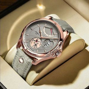 Wristwatches POEDAGAR Casual Quartz Men Watches Luxury Brand Business Calendar Leather Sport Wrist Watch Male Waterproof Gifts Clock Relgios d240417