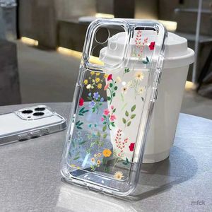 Case di telefonia cellulare Custodia per telefono fiore trasparente per Huawei P30 P50 Pro P40 Caso Hono