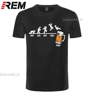 Designer High Quality Luxury Fashion Friday Beer Drinking Neck Men T Shirt Time Schedule Monday Tuesday Wednesday Thursday Digital Print Cotton T-shirts 152