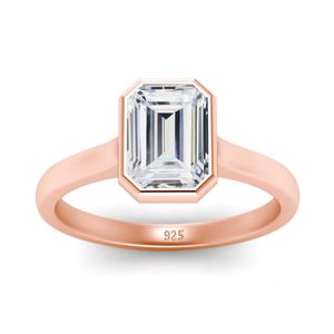Madison Audury Jewelrysilver 925 Rings for Women Emerald Diamond Wedding Anniversary Gifts Solitaire Luxury 240417
