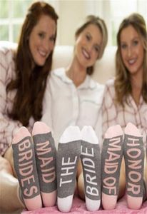 Brud Maid of Honor Brides Socks Mid Level Crew Winter Socks Women Bridesmaid Sock Bridal Costumes Wedding Party Clothing Tikt6262934