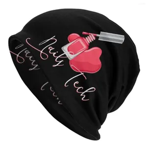 Berets Fashion Nagellack Bonnet Hut Strick Männer Frauen Unisex Fingernagel Maniküre Tech Winter warme Schädel Mützen Kappen