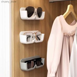 Sonnenbrille Koffer Punch-Free Sun-Glases Display Halterschrank Dekoration Wandmontage Glass Showcase Home Tidying Tragbares Brillen Lager Rack Y240416