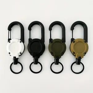 Keychains Retractable Wire Rope Keychain Carabiner With Anti-Lost Metal Easy-Pull Buckle -Sporty Key Chain 60cm Expansion Length