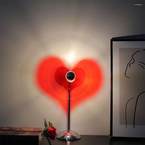 Tischlampen USB -Lampe Romantische Liebesprojektor mit Ein/Aus -Schattenschattenschatten für Pografy Party Home Wohnzimmer Schlafzimmer