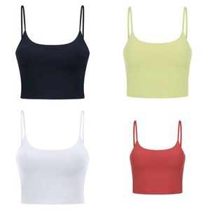 Traseless L_238B Thin Longline Bra Yoga Tops Light Support Sports Bras Solid Color Tank Tops s