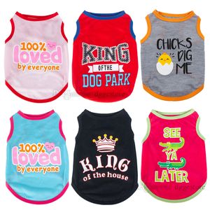 Camisetas de cachorro de moda de vestuário para cães de algodão Camisetas de estimação Ventilação de verão Cato Cato Cute Cutt Heart For Small Dogs 10 Color Wholesale XS Y109