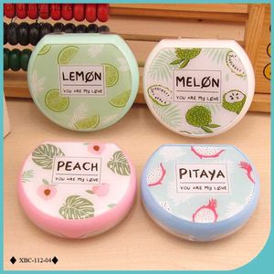 Sunglasses Cases Lymouko New Style Sector Fresh Fruit Patterns with Mirror Contact Lens Case for Gift Contact Lenses Box Eyewear Accessories Y240416