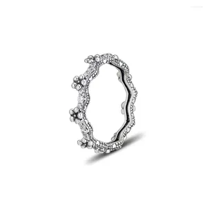 Klusterringar ckk ring blomma krona för kvinnor män anillos mujer 925 sterling silver smycken bröllop engagemang aneis hombre