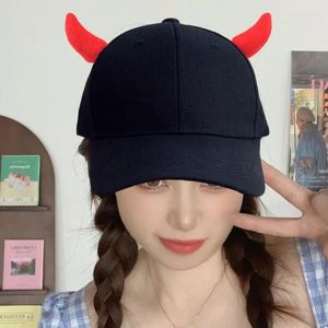 Boll Caps Vuxen Halloween Baseball Carnival Music Festivals Sport Hat For Woman Men Outdoor Visir With Devil Horn Decor