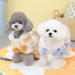 Dog Apparel Stylish Pet Jumpsuit Trendy Tie-dye With Adjustable Buckle Winter Warm Coat For Small Medium Dogs Cats