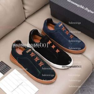 Topp bröllopsdesigner Klänningskor Mens Ermenegildos Zegna Shoes Lace-Up Business Casual Social Party Quality Leather Chunky Sneakers Formella herrtränare