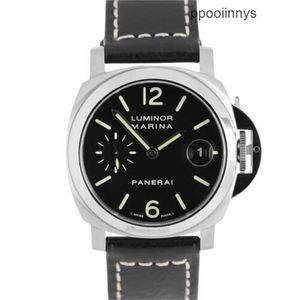 Relógios de luxo suíços masculinos luminores de pãonei marina wristwatches aço inoxidável preto 40 mm PAM0048 Caso de relógio de couro eozl