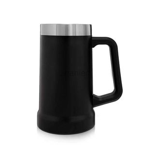 Tazze thermos bottiglia per birra tazza con manico a vuoto isolato a tazza in acciaio tainless da viaggio per viaggi a doppia parete boccette di bevande 240417