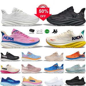 Cheap Hokas One Clifton 9 Running Shoes Women Free Pepople Sneakers Bondi 8 Cliftons Black White Peach Whip Harbor Cloud Carbon X2 Men Trainers