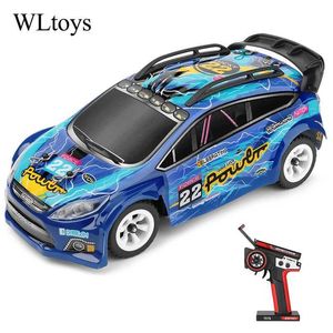 Diecast Model Cars 2023 Nyaste WLTOYS 284010 1/28 med LED-lampor 2.4G 4WD 30 km/h metallchassi Electric High Speed ​​Off-road drift RC Cars J240417