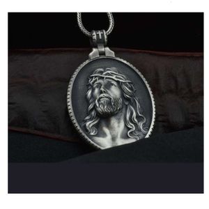 designer necklace Jesus Oval Head Pendant Cross Necklace Accessories Western Culture Jewelry Male