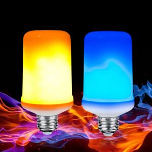 Blue Fire E27 LED Flame Effect Fire Glühbirne kreative Lichter Blau flackernde Atmosphäre Halloween Weihnachtsdekorative Lampe LL