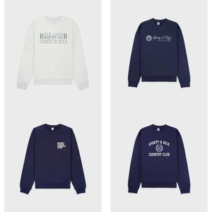 Zengin Sportif Kadın Tasarımcı Sweatshirts Mektup Baskı Pamuk Sıras Çakık Gevşek 24ss Hoodies Üstleri