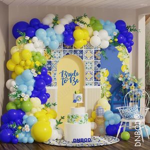 Party Decoration 163pcs Royal Blue Yellow Balloon Garland Arch Kit For Baby Shower Birthday Graduation Decor Bride To Be Wedding Backdrop