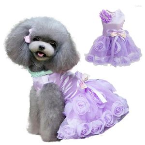 Dog Apparel Summer Dress Bow Princess Outfits Costume Birthday Lace Pet Clothing ForPets Dogs Small Cats Wedding