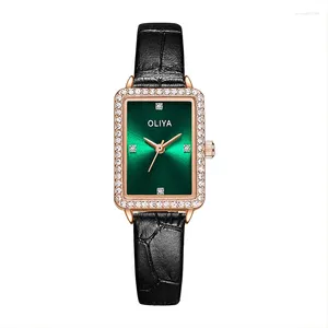 Wristwatches Square Dial Diamond Watch For Women Lucky Girl Relojes Para Dama Ladies Gift Hope Faith