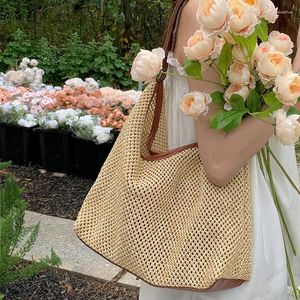 Totes Straw Bag For Women Handbags Designer Tote Rattan Boho Large Woven Top Handle Shoulder Bags Summer Beach