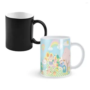 Mugs Kitty-Myme-Lody Est Design Kaffe Värme Färg Byte Milk Tea Cup Colorcup för födelsedagspresenter