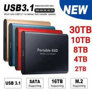 Корпус оригинальный портативный SSD 2TB Внешний твердый привод 4TB Высокоскоростной тип/USB 3.1 Мобильный жесткий диск для Mac для ноутбука