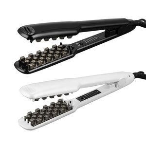 ヘアツールデュアル電圧PTC高速加熱ヘアボリュームとカーリングアイアン2 in 1ストレートナーカーラー240411