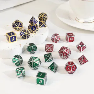 Gemstones 2023 New Style Polyhedral Loose Gemstones Dice 7pcs Set Dungeons Dragons特徴的な金属サイコロセットDNDゲームカスタムRPGダイス12