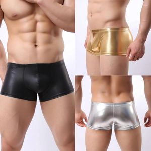 Мендшнны Menore Sexy Fun Fun Boxer Shorts 2024 Мужская патентная кожа с кольцом нижнего белья Slim Fit Boxers