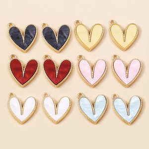 10st 18*16mm Liten Colorful Alloy Heart Charms Söt kärlek Pendant för DIY -armband Halsband smycken Makande tillbehör 240408