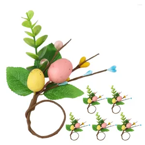 Decorative Flowers 6 Pcs Easter Egg Napkin Ring Rings Holders Home Restaurant Buckle Decorations Iron Exquisite Banquet Table