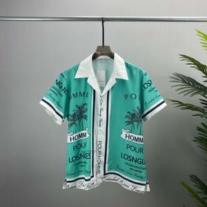 Topp designer för män jackor trendiga europeiska kortärmade skjorta med 3D -bokstav grönt tryckt mönster unisex cardigan topp