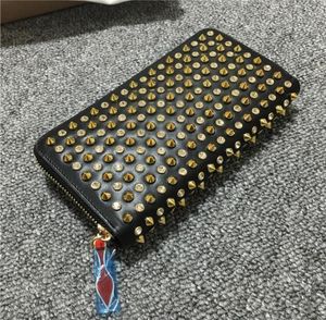 Mixed Color Rivets Wallet For Women Genuine Leather Spike Purse Brand Designer Studded Clutch Men Fashion Rivets Bags Purse with Z2596831