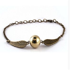 Quidditch Golden Snitch Pocket Bracelet Bracemle Bracelets Wings Vintage Retro Tone для мужчин и женщин 9060059