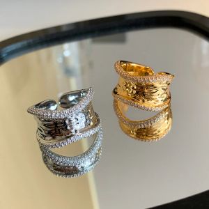 Bandringe Bilandi moderner Schmuck für Frauen Geometrisch offener Senioren Sinn Goldfarbe Sier plattiertes Glas 2023 Drop Lieferung OTXFV