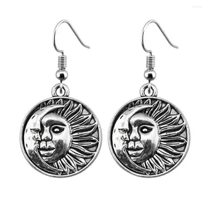 Kolczyki Dangle 1Pair Sun and Moon 2024 Trend Wiselant Akcesoria biżuterii Podarunek Haczyk Rozmiar 18x19 mm