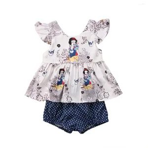 Kleidungssets 2024 süßer Charakter Baby Girls Weste Tops T Shirts Shorts Slips 2pcs Outfits Set Kleidung Größe 0-3t