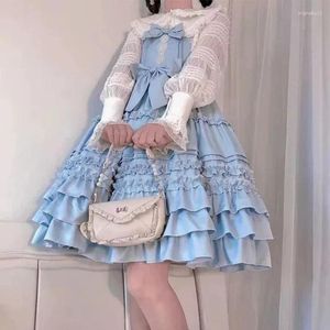 Zestawy odzieży Słodka lolita jsk sukienka harajuku wiktoriańskie eleganckie vintage szelki księżniczki letnie kobiety kawaii sukienki imprezowe