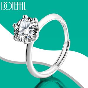 Doteffil 13CT VVS1 -ring med GRA Diamond 925 Sterling Silver Opening for Women Engagement Wedding Band Jewelry 240417