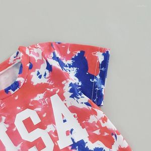 Clothing Sets Toddler Boy Clothes 4th Of July Patriotic Short Set USA Tie Dye Shirt For Kids 2Pcs Independent Day Summer Outfits