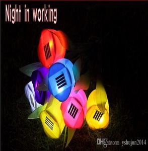 LED lights Solar Powered Tulip flower light Outdoor Yard Garden Path 7 color to choose3467456