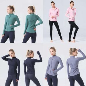 Tracksuits Womens Designer Women Fiess Yoga Outfit Sports Jacket Standup Collar Half Zipper Long Sleeve Tight Yogas Shirt Thumb Athtic Coat Gym Clolulu s